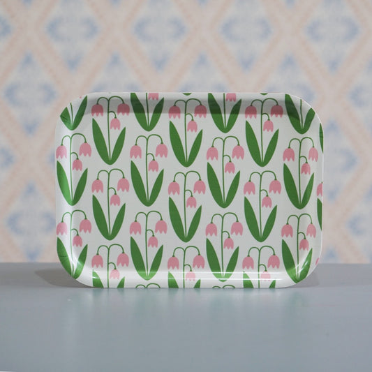 eckiges Tablett mit Motiv LInnea im Retrostil von Floryd Sweden