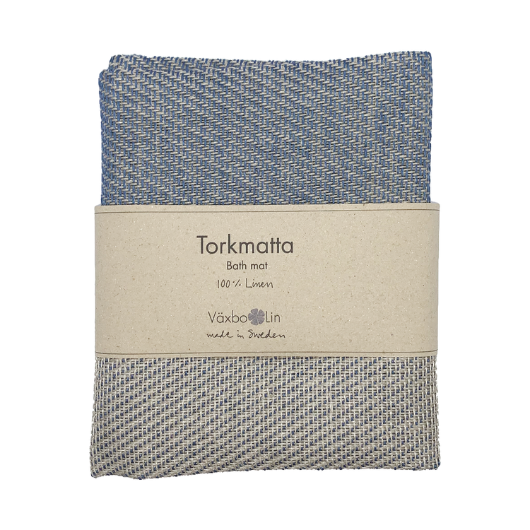 Badteppich_Torkmatta_blau_Leinen_Vaexbo_Lin_Mys_Shop