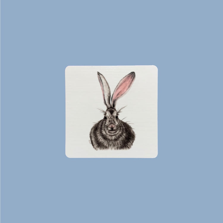 Glasuntersetzer Holz quadratisch „Henrietta“ Hase