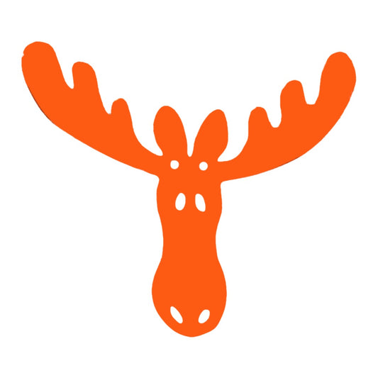 Haken in Form eines Elchkopfes aus Meall in orange von Spegels