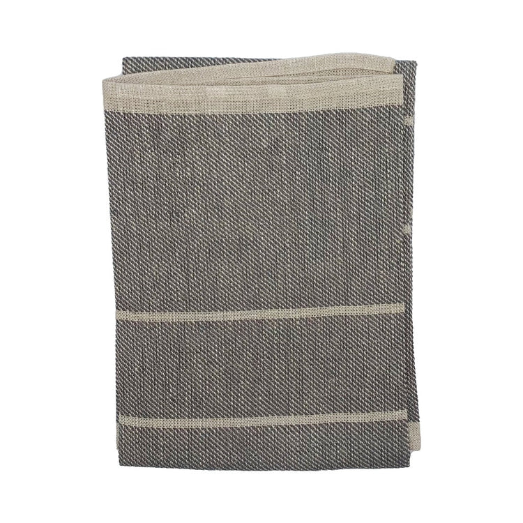 Handtuch Ingela aus Leinen von Växo lin in schwarz