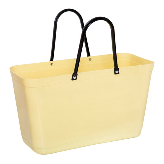 Hinza Einkaufstasche groß in zitronengelb mit zwei schwarzen Henkeln