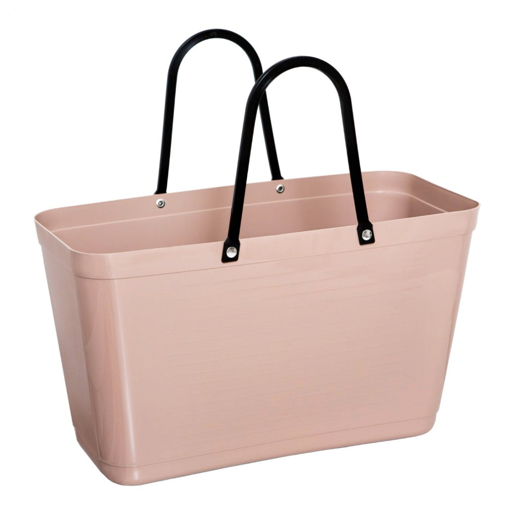 Hinza Einkaufstasche großß nougat mit zwei schwarzen Henkeln