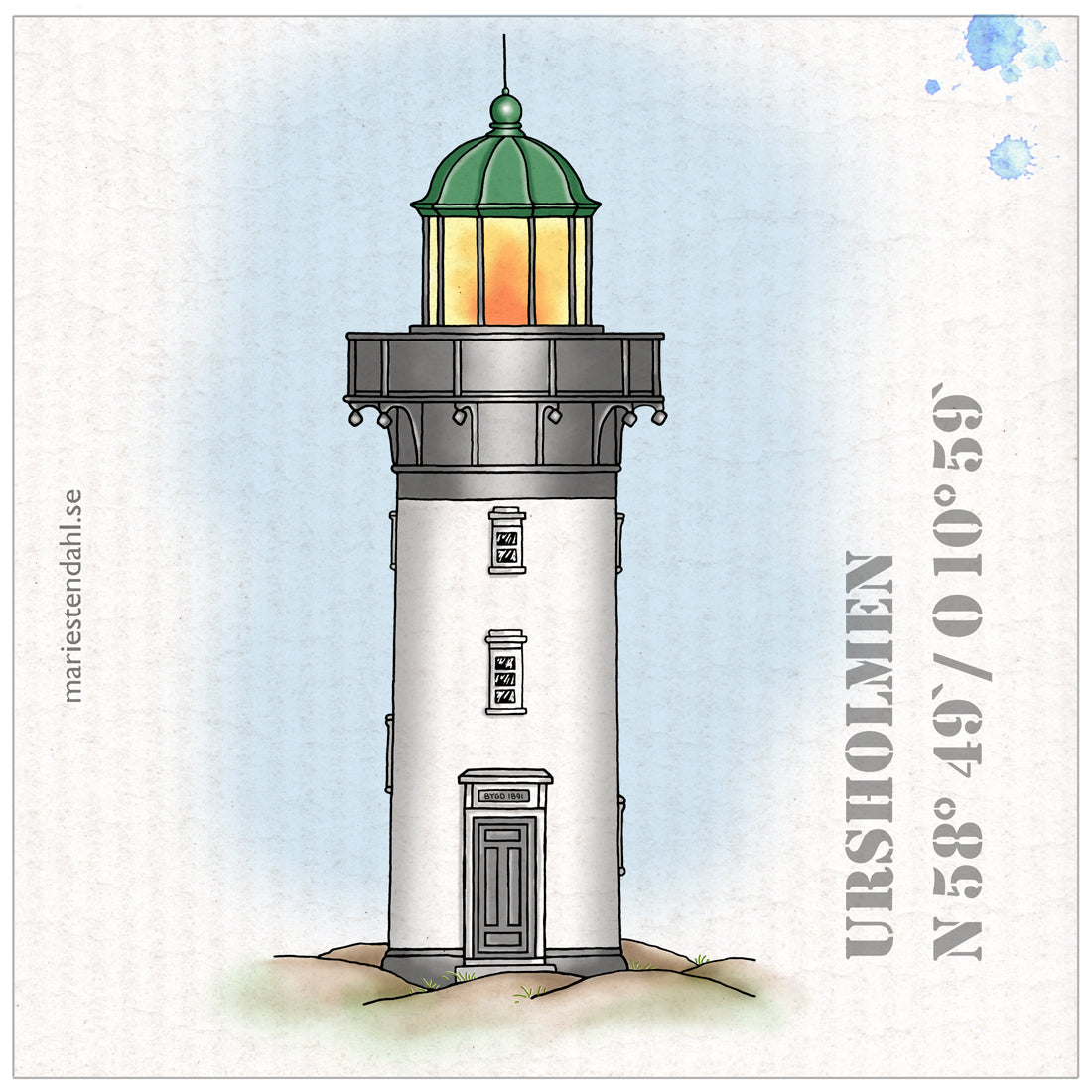 Schwedisches Spültuch mit Leuchtturm Ursholmen