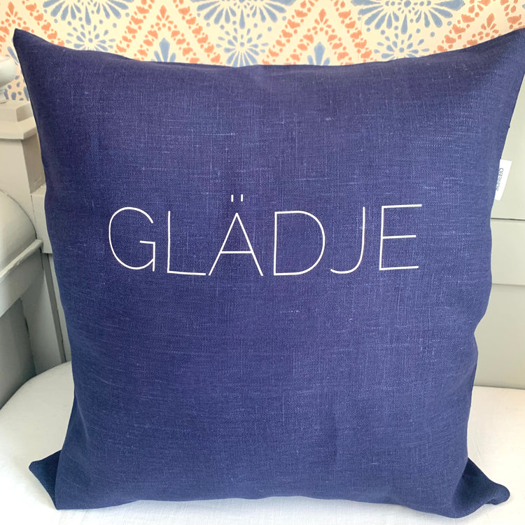 Kissen Glädje dunkelblau