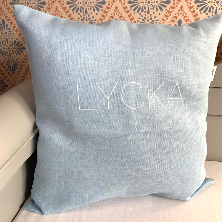 Kissen Lycka Leinen hellblau