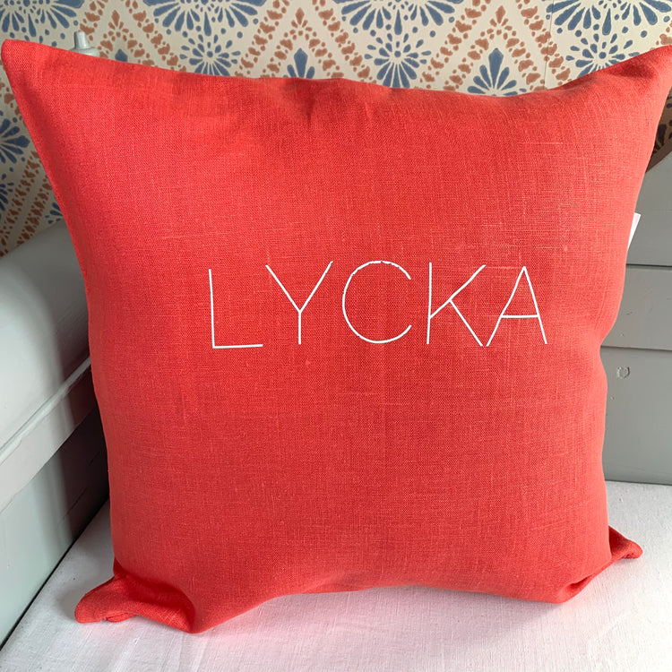 Kissen Lycka Leinen koralle
