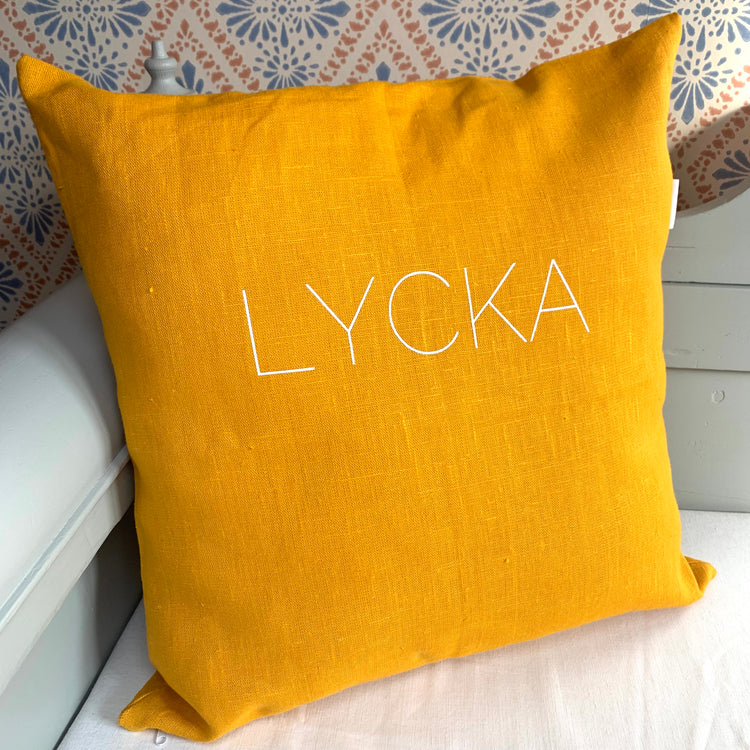 Kissen Lycka Leinen curry