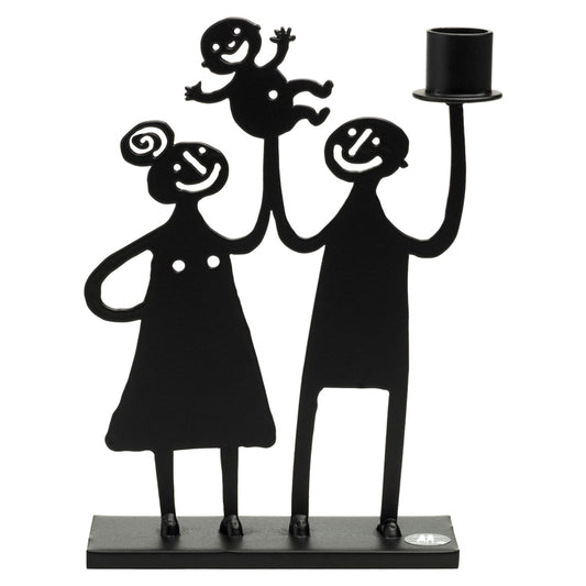 Bengt & Lotta Kerzenhalter Metall „Familie" schwarz klein