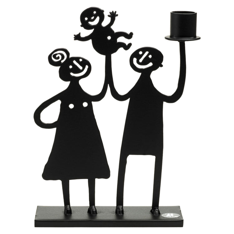 Bengt & Lotta Kerzenhalter Metall „Familie" schwarz klein