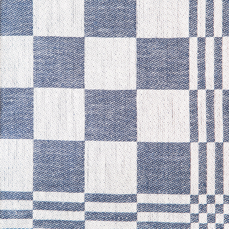 Tischtuch Leinen Schackrutan Detail jeans von Klässbols Linneväveri