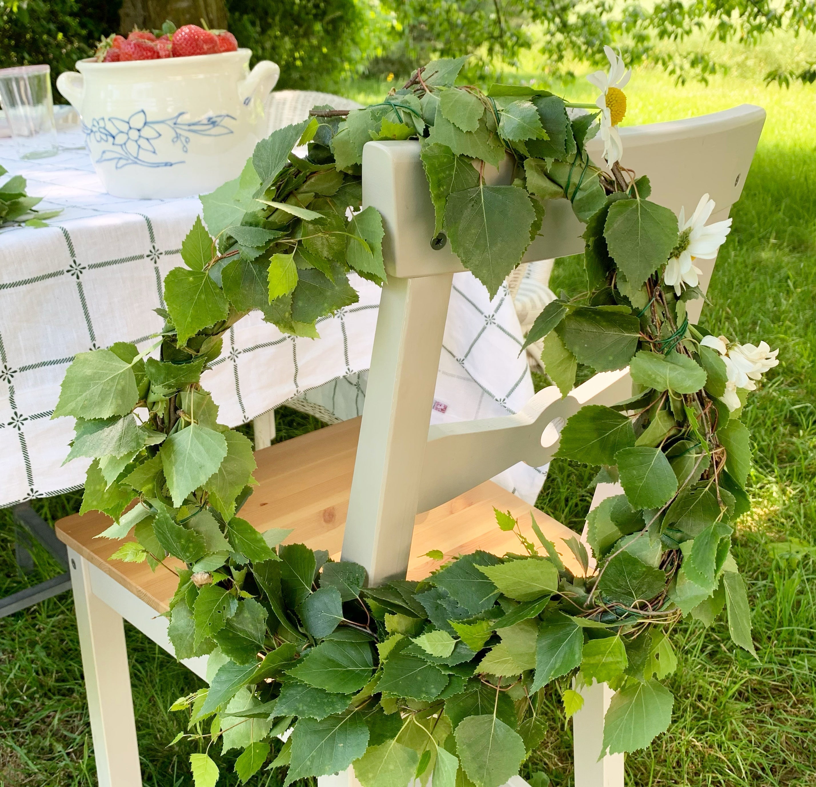  Mittsommerkranz aus Birkenlaub