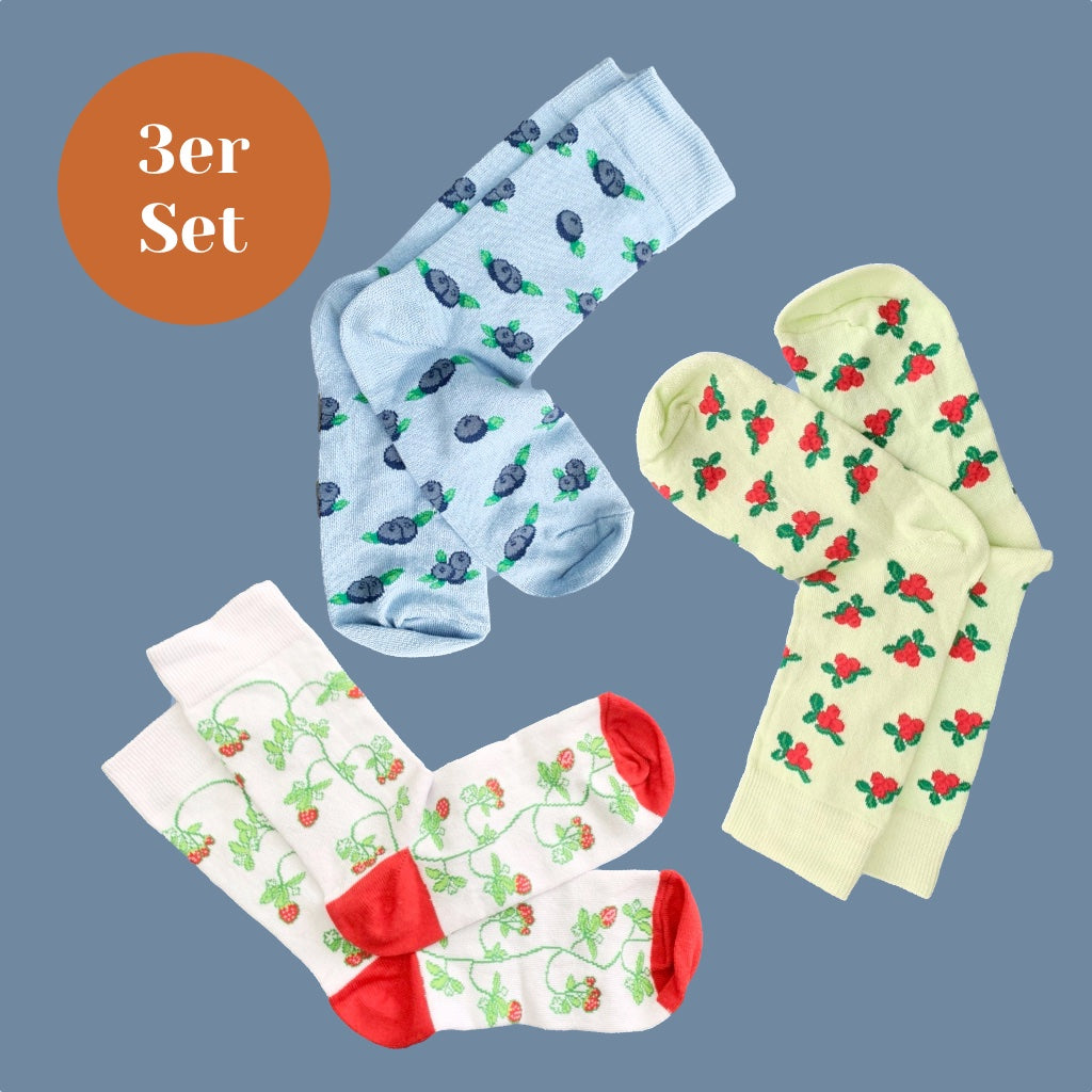 3 Paar Socken aus dem Set Waldbeeren
