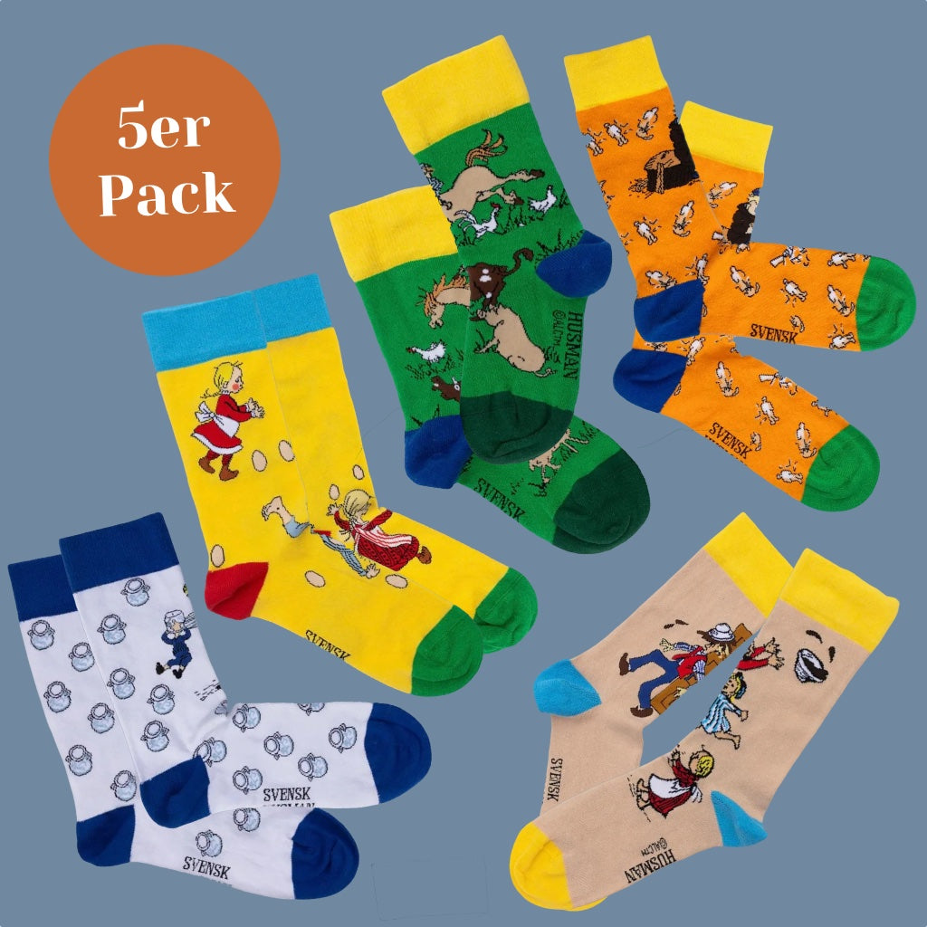 5 verschiedene Paar Michel Socken mit Label 5er Pack