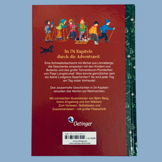 Rückseite des Buches Adventskalendergeschichten von Astrid Lindgren