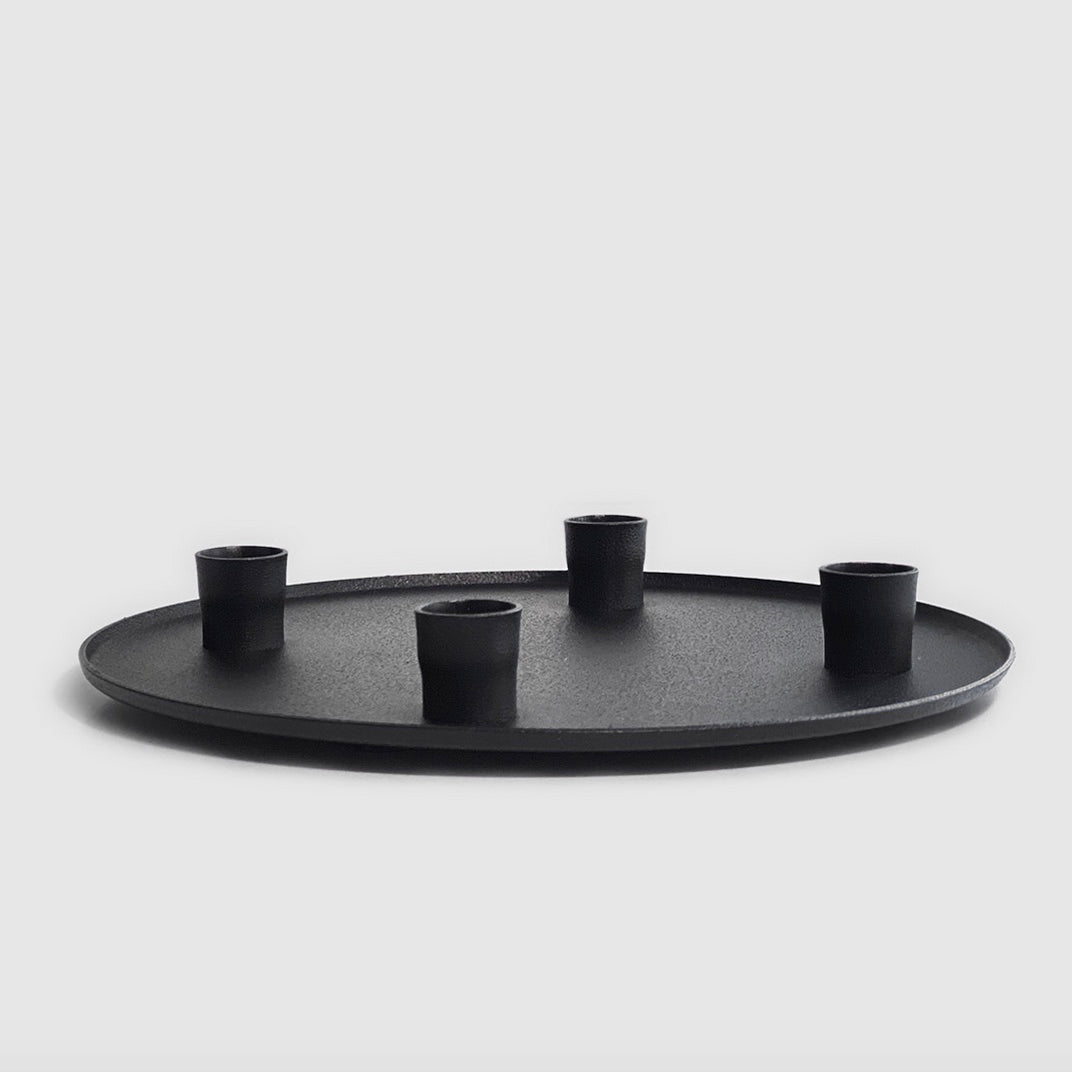 Adventskerzenhalter aus Metall schwarz ohne Deko