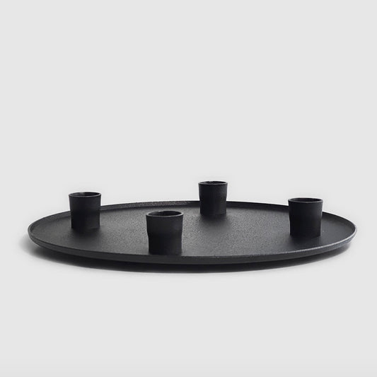 Adventskerzenhalter aus Metall schwarz ohne Deko