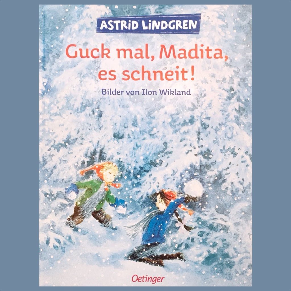 Titel des Buches Guck mal, Madita, es schneit von Astrid Lindgren