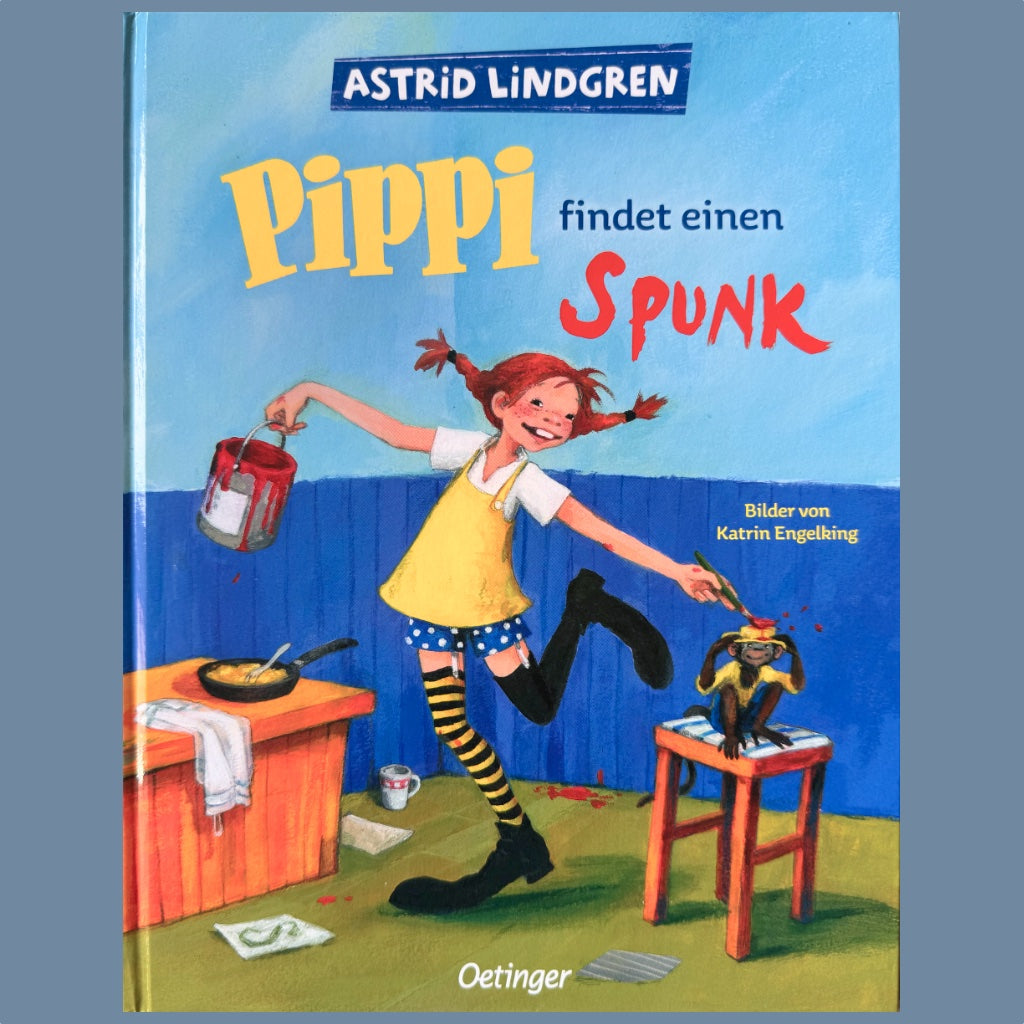 Titel des Kinderbuches Pippi findet einen Spunk von Astrid Lindgren