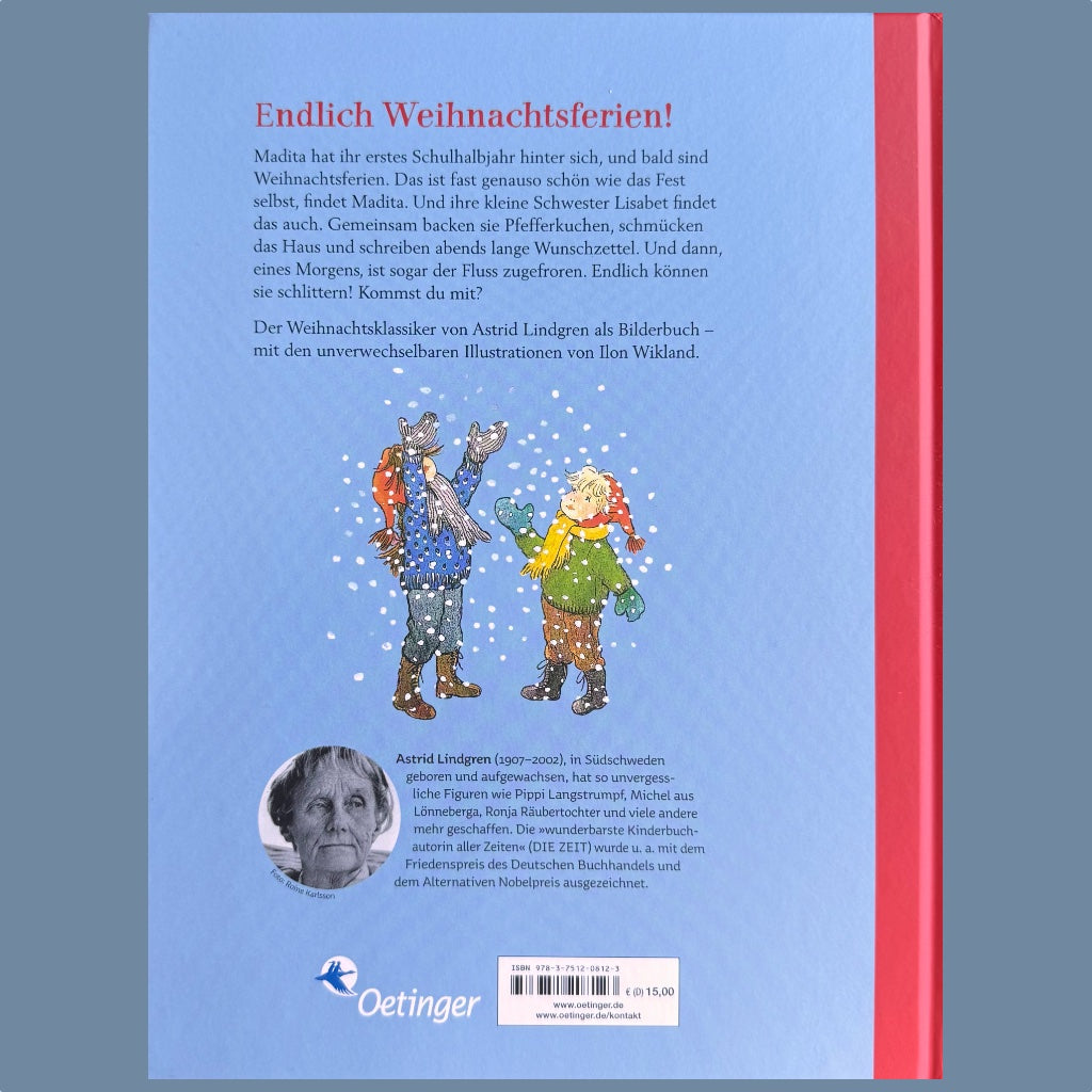 Rückseite des Buches Wie gut, dass es Weihnachtsferien gibt, sagte Madita