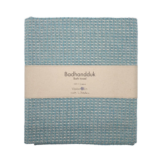 Badetuch_Bubbel_tuerkis_Leinen_Vaexbo_Lin_Mys_Shop