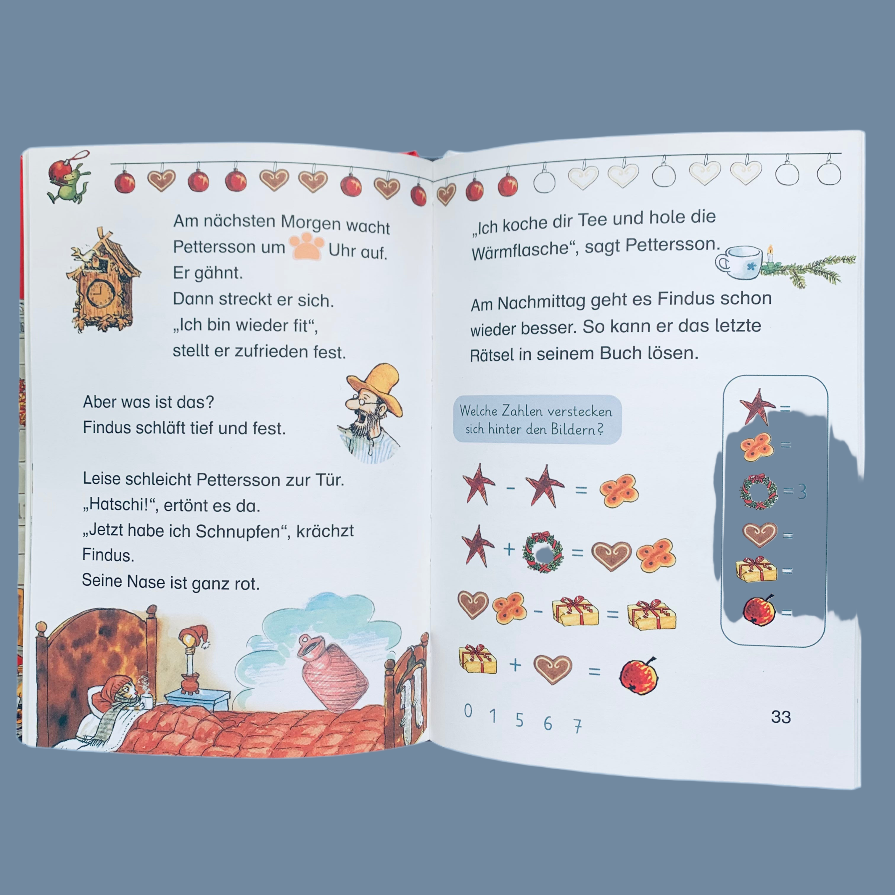 Beispielseiten Rückseite des Buches Pettersson und Findus: Findus feiert Weihnachten