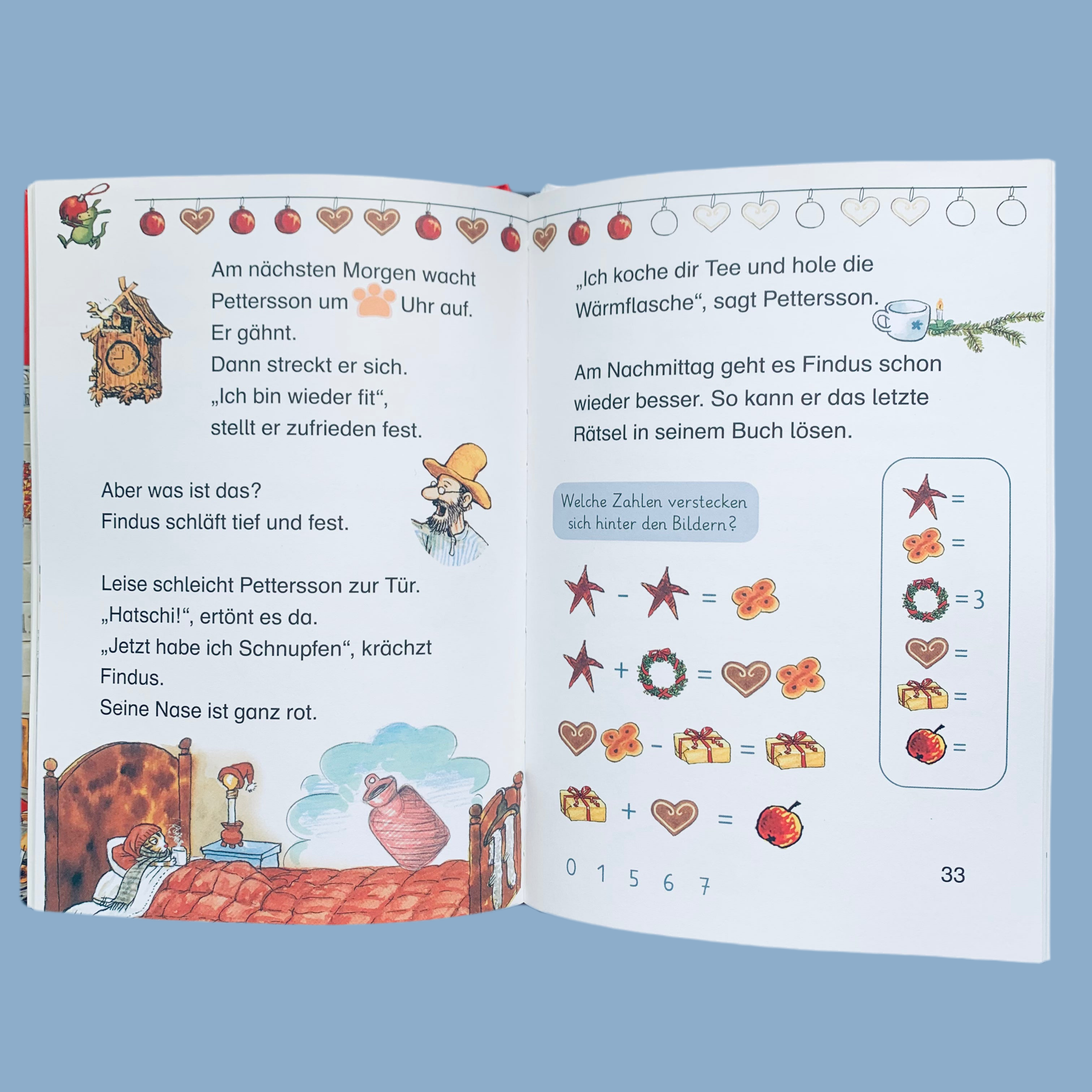 Beispielseiten Rückseite des Buches Pettersson und Findus: Findus feiert Weihnachten