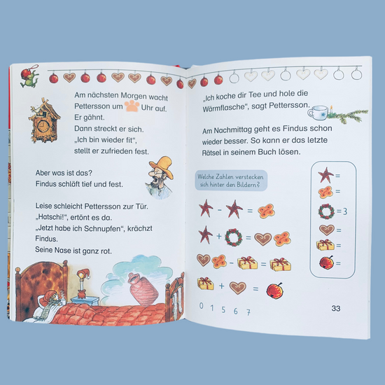 Beispielseiten Rückseite des Buches Pettersson und Findus: Findus feiert Weihnachten