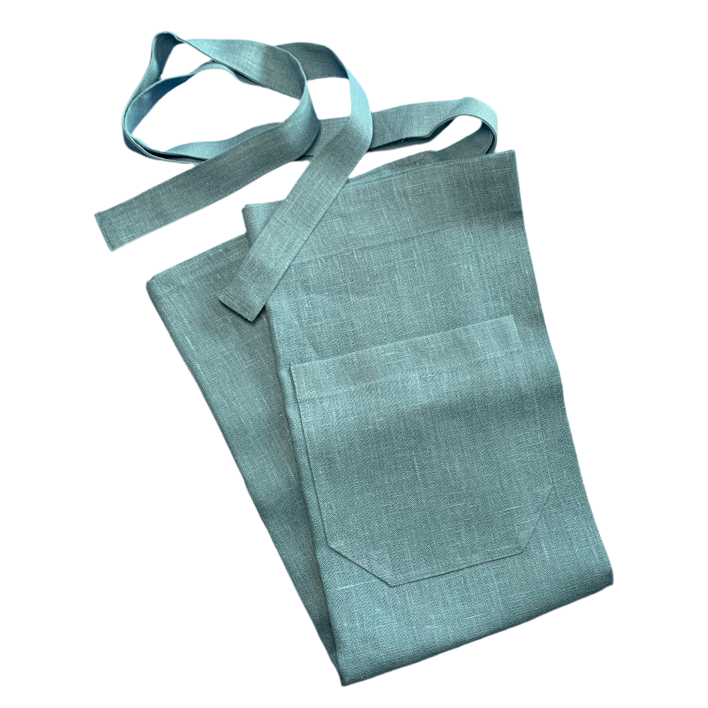 Bistroschürze Leinen himmelblau