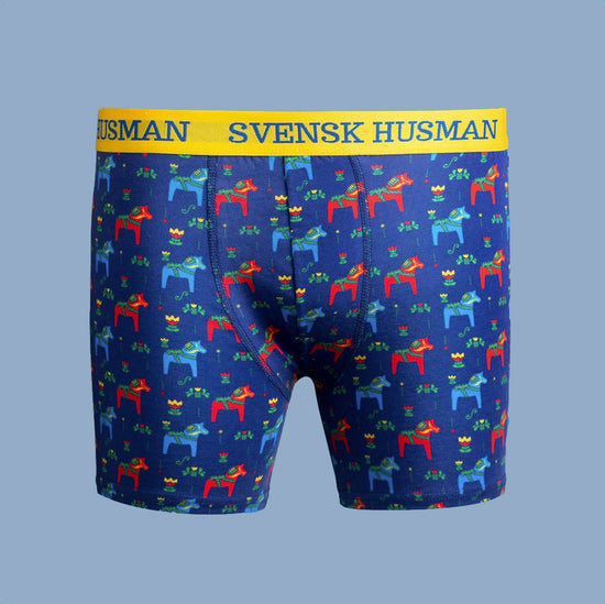 Boxershorts mit Dalapferden aus Baumwolle von Svensk Husman erhältlich bei MYS