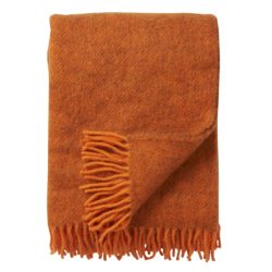 Wolldecke_Gotlandwolle_orange_Klippan_Mys_Shop