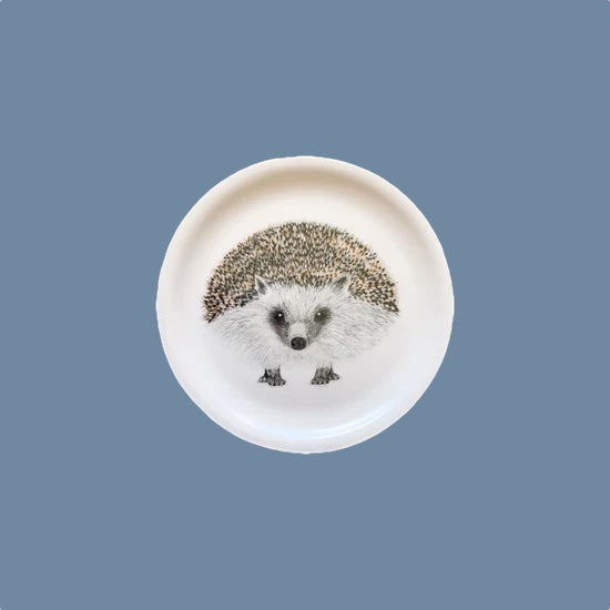 Glasuntersetzer Holz rund Igel von Charlotte Nicolin