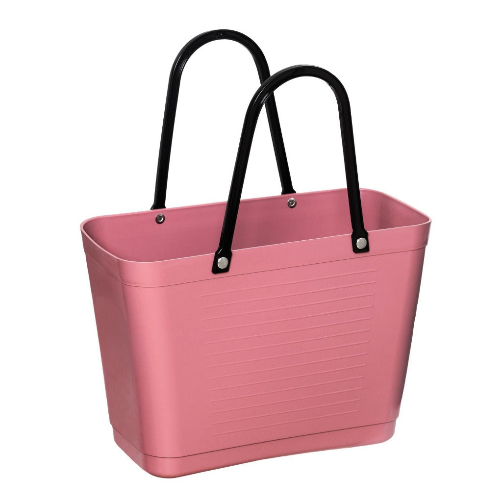 Kleine Hinza Einkaufstasche in Farbe rose gold mit zwei scharzen Henkeln