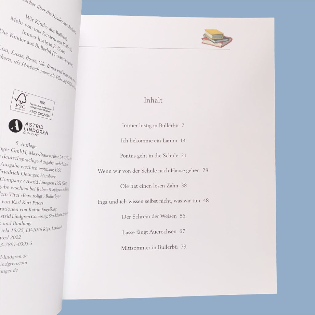 Inhaltsverzeichnis des Buches Immer lustig in Bullerbü  von Astrid Lindgren