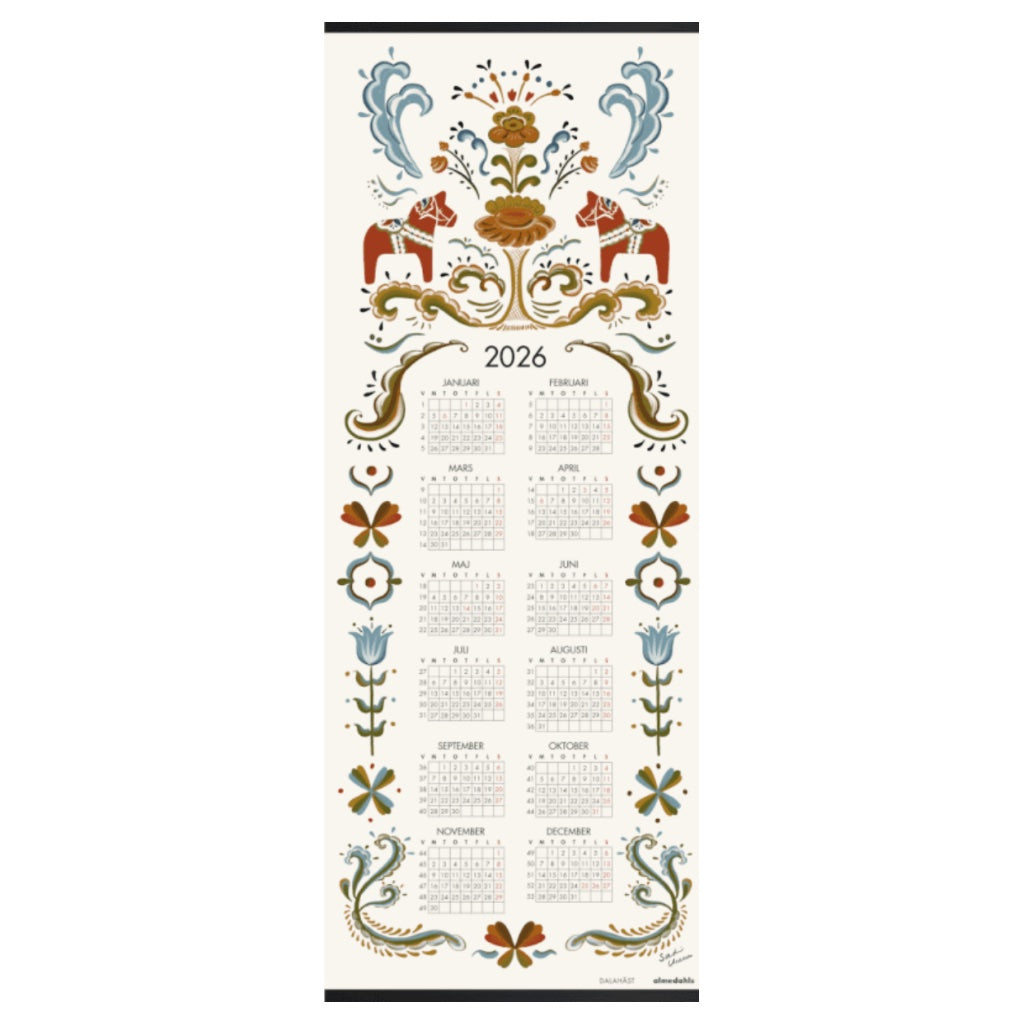 Kalender Dalahäst 2026 von Almedahls