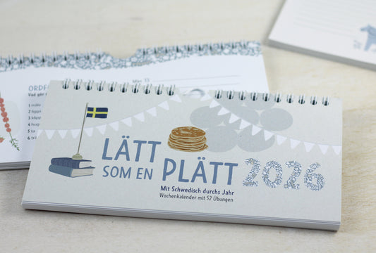Titelseite des Wochenkalenders Lätt som en Plätt mit Schwedischübungen