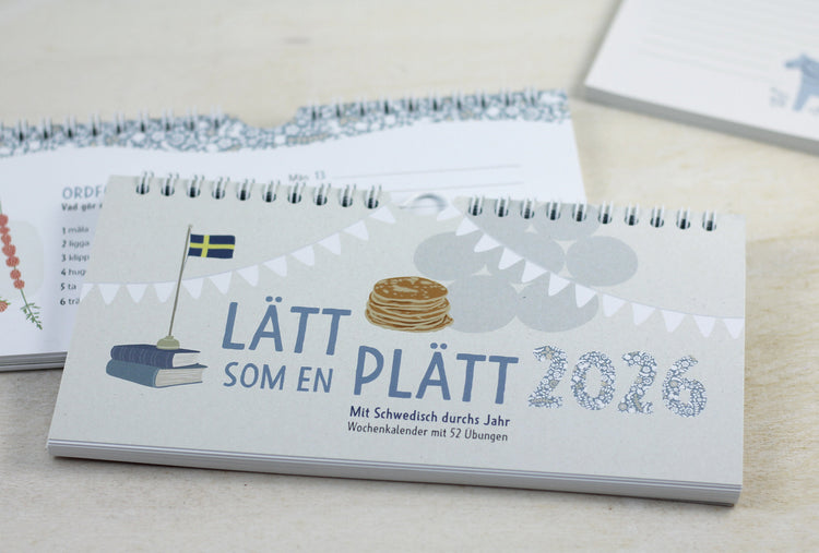 Titelseite des Wochenkalenders Lätt som en Plätt mit Schwedischübungen