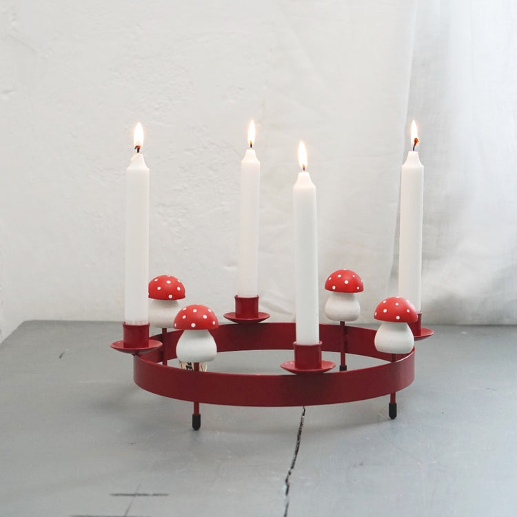 Kerzenhalter Metall “Tischring“ rot
