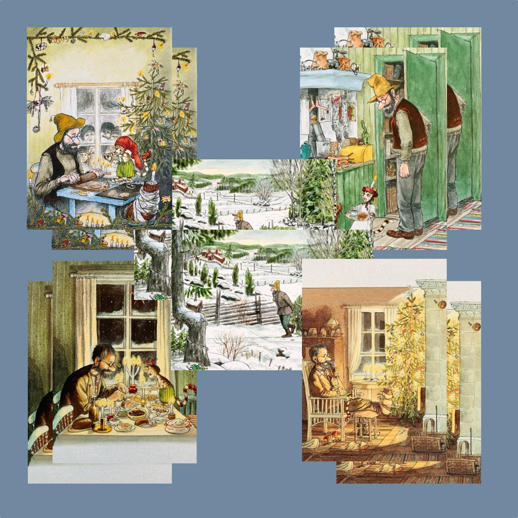 Postkarten Set „Weihnachten bei Pettersson und Findus“