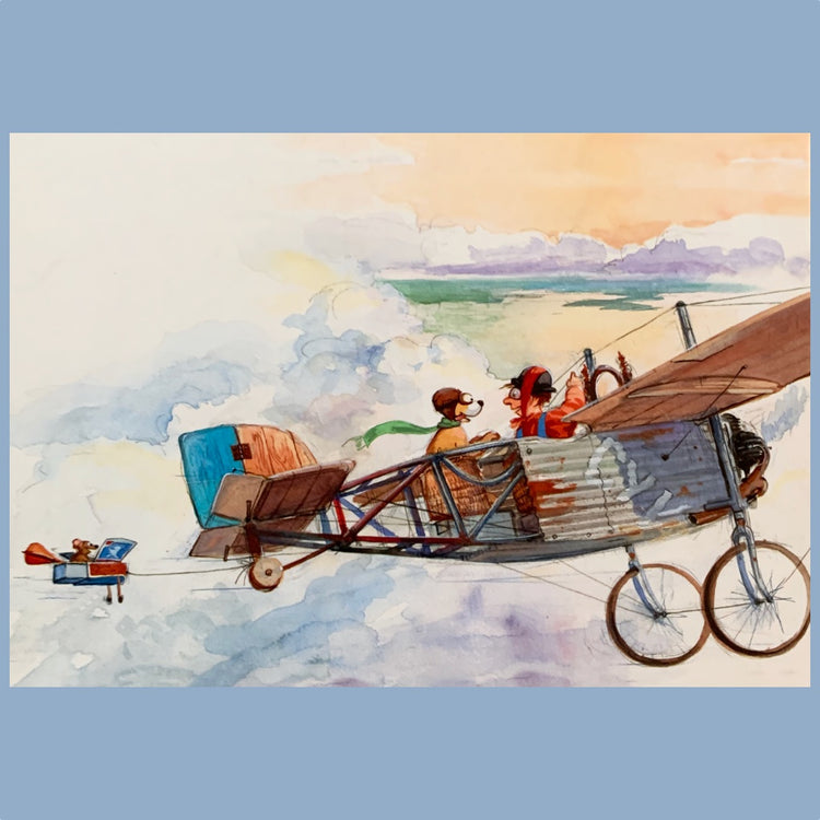 Postkarte "Willy Werkel fliegt"