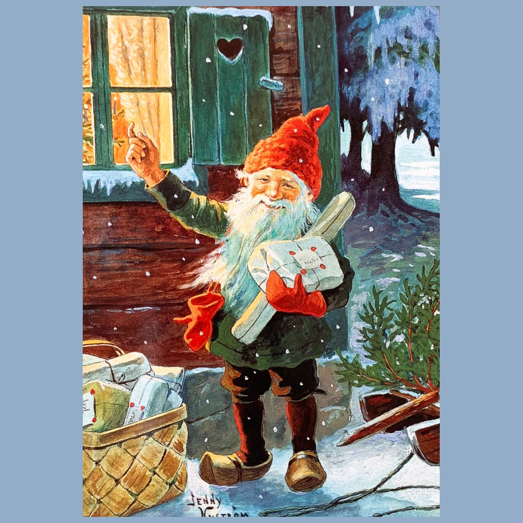 Postkartenset_Motiv3_Wichtel_vorm_Haus_Jenny_Nystroem_Mys_Shop