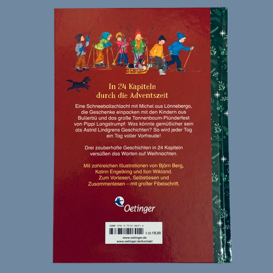 Rückseite des Buches Adventskalendergeschichten von Astrid Lindgren