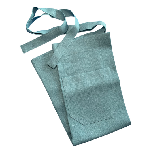 Schürze Leinen "Bistro" himmelblau