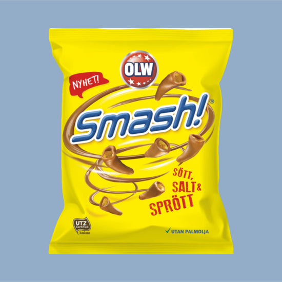 Tütchen Smash vor hellblauem Hintergrund