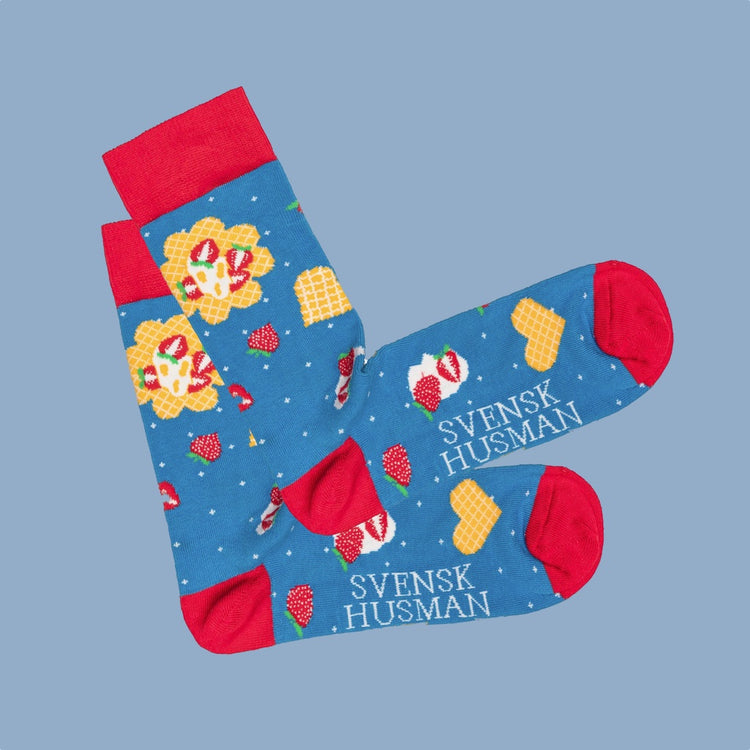 Socken mit Muster Waffeln von Svensk Husman erhältlich im Mys Shop