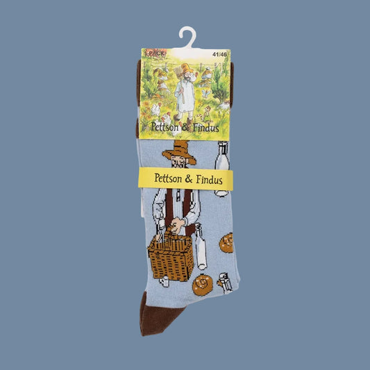 hellblaue Socken Wss ich kann Findus mit  Banderole