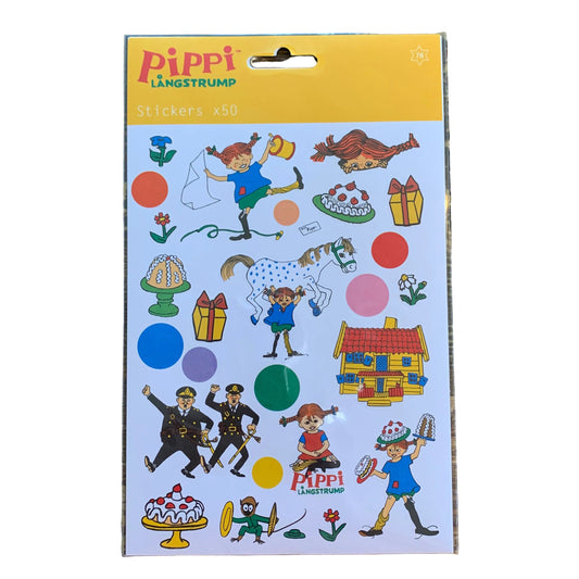 Vorderseite des Sticker Sets Pippi mit 25 Stickern