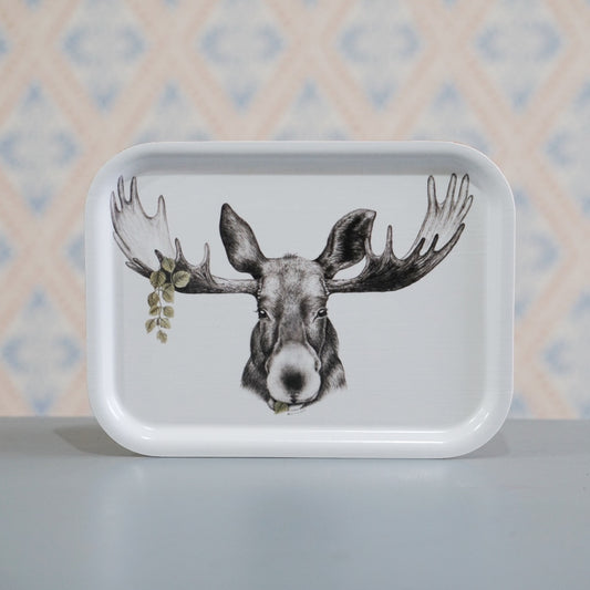 Tablett aus Holz mit Motiv Elch von Charlotte Nicolin erhältlich bei MYS
