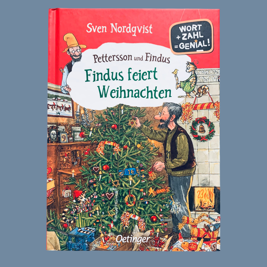 Titelseite des Buches Pettersson und Findus: Findus feiert Weihnachten 