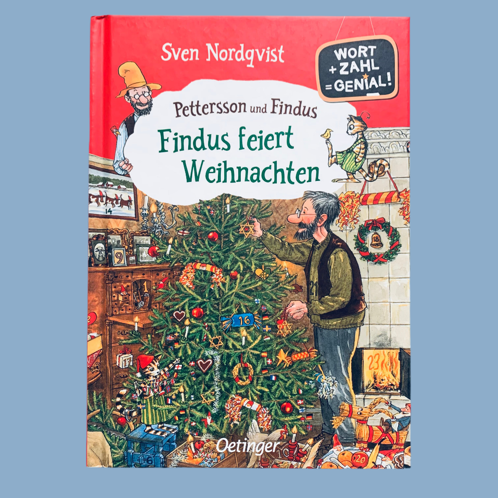 Titelseite des Buches Pettersson und Findus: Findus feiert Weihnachten 